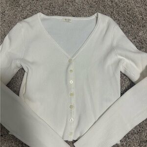 Brandy Melville White Button Down Cardigan